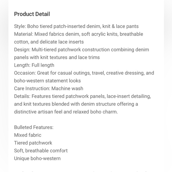 YTS8–(PRE ORDER 3/20) Elegant Denim and Lace Flare Jeans - Picture 4 of 4